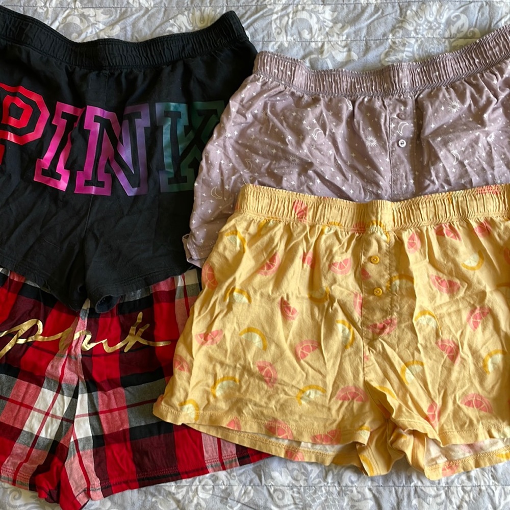 4 PINK sleep shorts